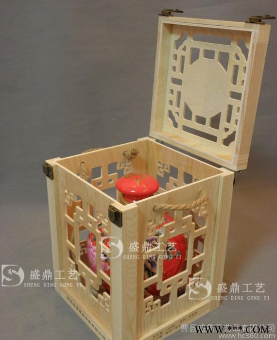 白酒木盒/陶瓷瓶白酒礼盒/原浆封坛木箱/养生酒木质包装/定做木盒图2