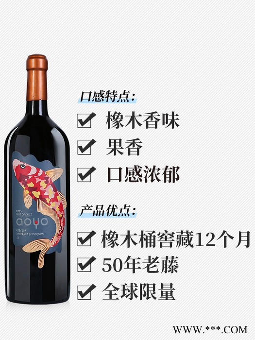 傲鱼葡萄酒批发代理智利进口葡萄酒品牌招商加盟红酒价格珍藏赤霞珠红葡萄酒5000ml图4