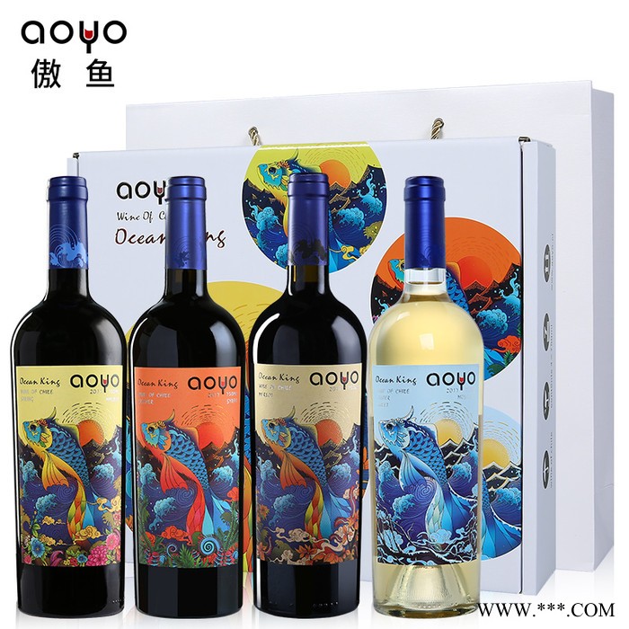 傲鱼葡萄酒批发代理智利进口葡萄酒品牌招商加盟红酒价格海洋之W系列豪礼装葡萄酒750ml 葡萄酒加盟图4
