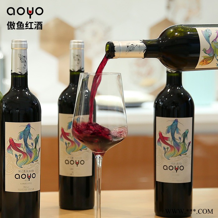 傲鱼葡萄酒批发代理智利进口葡萄酒品牌招商加盟红酒价格美人鱼佳美娜红葡萄酒750ml 葡萄酒加盟图3