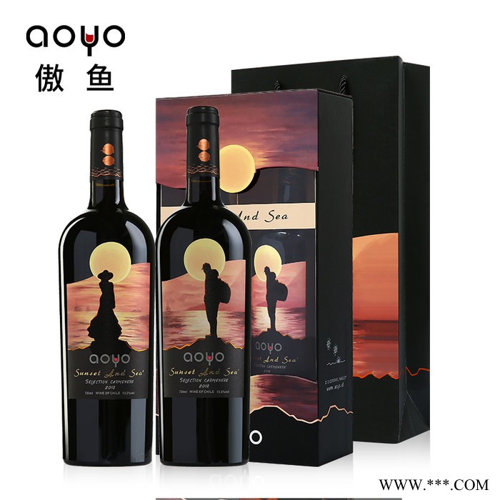 进口红酒招商加盟智利傲鱼红酒代理批发招商夕阳与海精选佳美娜红葡萄酒750ml图4