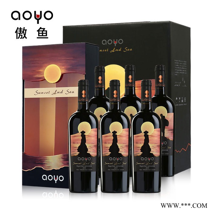 进口红酒招商加盟智利傲鱼红酒代理批发招商夕阳与海精选佳美娜红葡萄酒750ml图6
