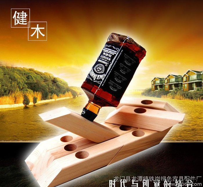 实木红酒架  葡萄酒展示架 时尚木质酒架图3