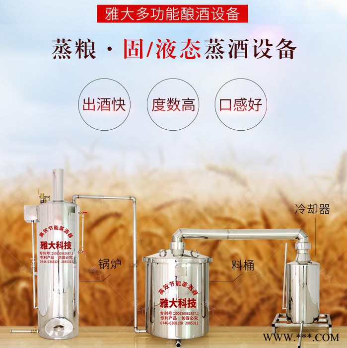 小型烧白酒设备 纯粮酿酒设备YD-300型蒸粮 蒸酒 灭菌小型白酒设备