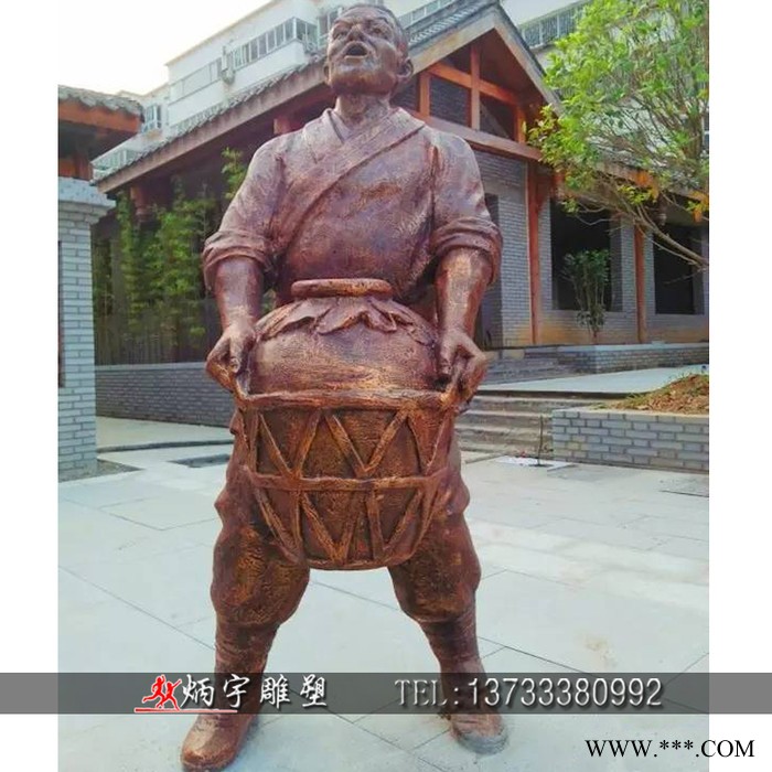 炳宇雕塑 西方人物玻璃钢雕塑定制喝酒醉酒人物雕塑葡萄酒桶雕塑玻璃钢人物雕塑定做户外园林公园景观雕塑摆件图7