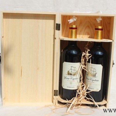长沙木质定做单支双支红酒包装木盒葡萄酒礼品盒定制木质酒盒松木实木盒 单只红酒木盒