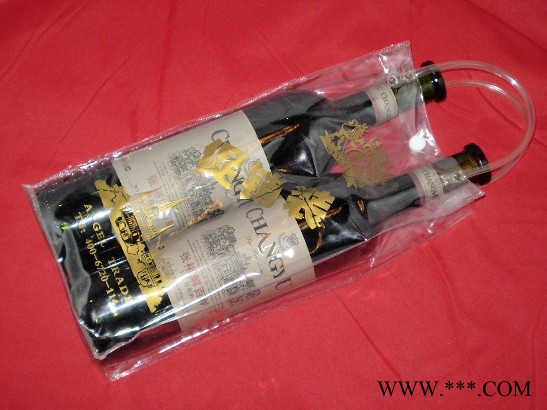 红酒透明礼品袋批发/**葡萄酒透明手提袋（标准波尔多瓶二支装） 葡萄酒礼品袋图8