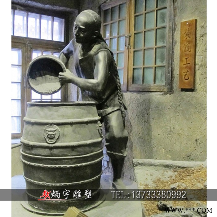 炳宇雕塑 西方人物抬酒搬酒雕塑酒文化雕塑玻璃钢葡萄酒桶雕塑定制玻璃钢雕塑厂家商业街酒馆迎宾雕塑图5