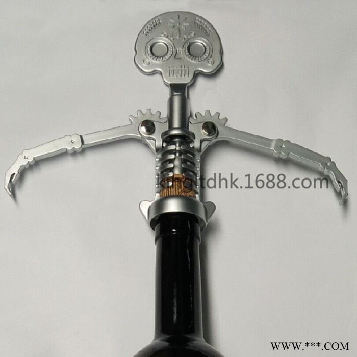 广东** 创意个性礼品  骷髅红酒开瓶器 锌合金葡萄酒开酒器图3