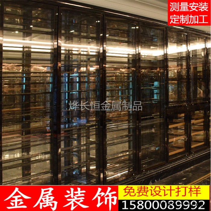 酒店会所KTV不锈钢红酒架 餐厅 别墅 酒窖酒柜 恒温葡萄酒柜定制图3