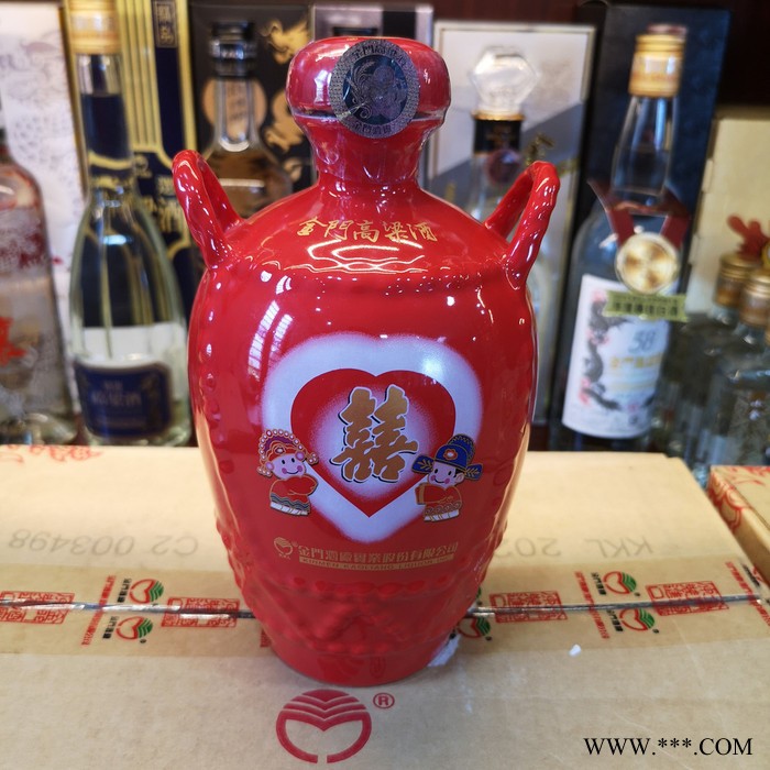 台湾白酒2012年金门高粱酒寿酒58度1公升红坛装红色包装图2