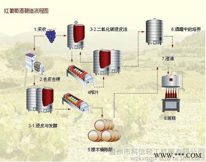 葡萄酒生产设备|750ml装中小型干红葡萄酒红酒厂生产线全套设备