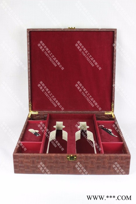 红酒盒工艺/礼品包装，红酒木盒包装，葡萄酒盒包装批发，红酒皮盒，葡萄酒皮盒图6