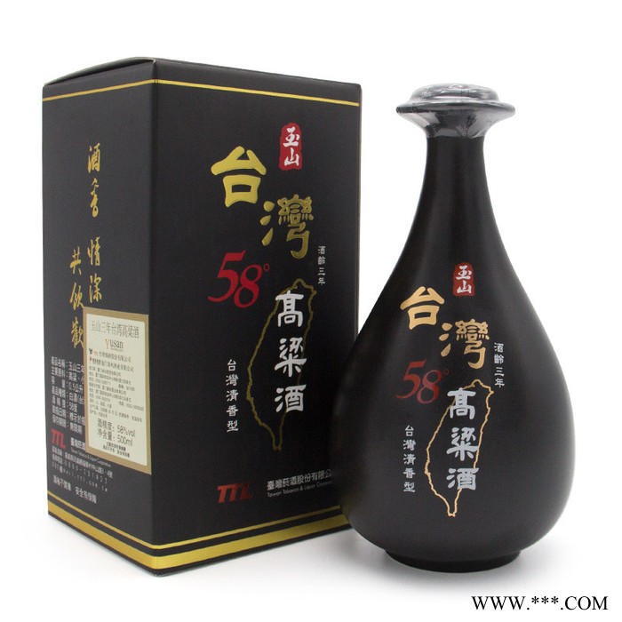 玉山三年台湾高粱酒黑瓷瓶3年58度台湾清香型白酒原瓶进口白酒500ml图5