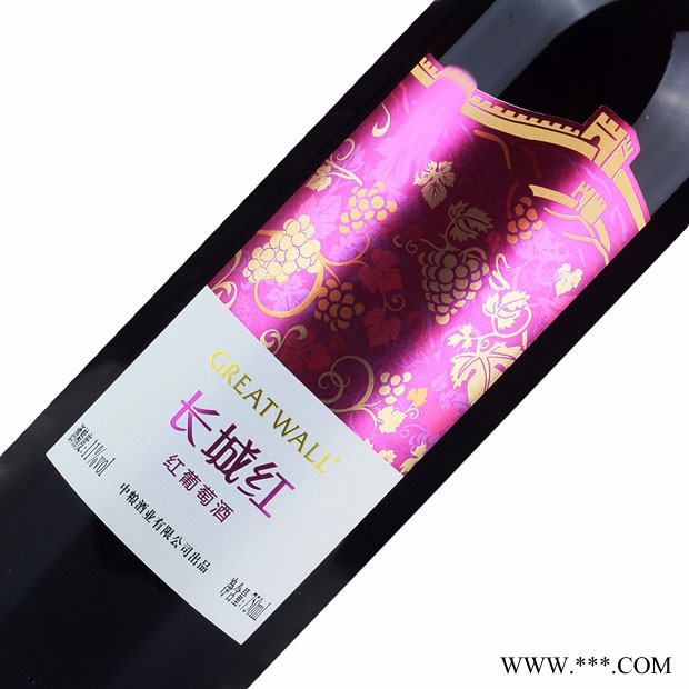长城葡萄酒 甜型红酒 整箱六支GREATWALL中粮长城红甜红葡萄酒 750ml*6瓶图3