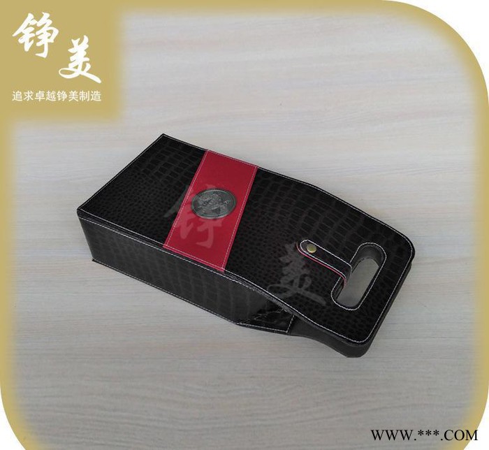 葡萄酒双支皮盒 红酒盒子定制  红酒包装 礼盒酒袋图2