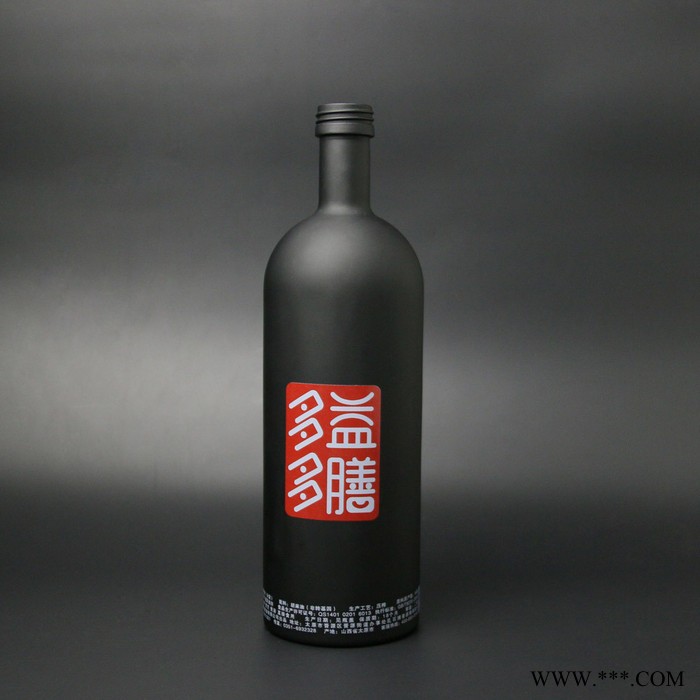 火速厂家定制生产有色玻璃瓶 黑色磨砂瓶白酒有色瓶烤花磨砂图3
