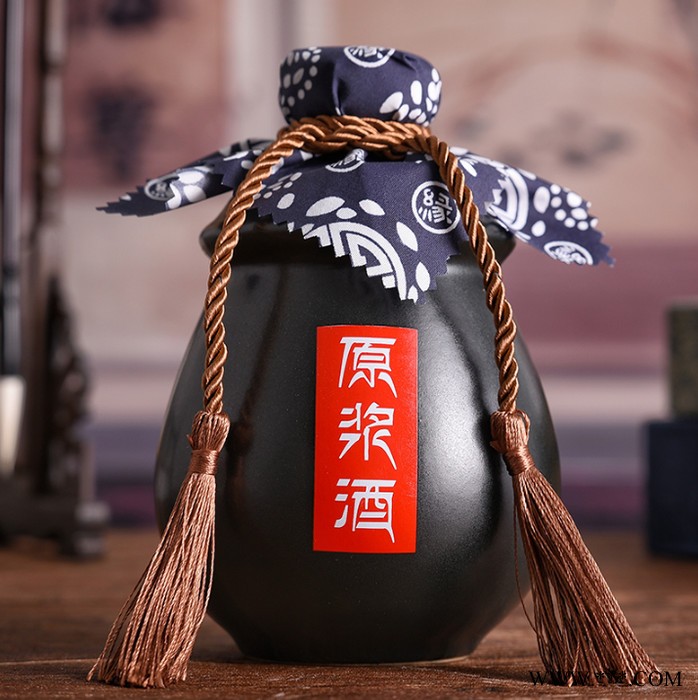 土陶瓷复古空酒瓶子桃花醉1斤装黑色白酒坛原浆小酒壶手抓瓶500ML图3