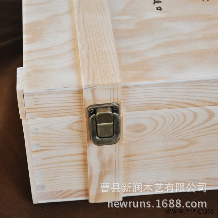 加工定制 新款木制翻盖红酒盒 葡萄酒包装盒图2
