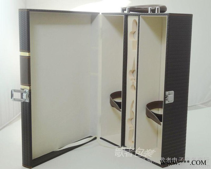 供应新款葡萄酒包装, 定制红酒礼盒,皮质双支酒盒图3