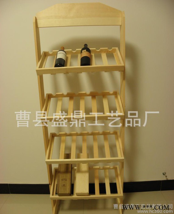 木质红酒架实木红酒展架葡萄酒展示架四层放红酒展架加印logo展架图2