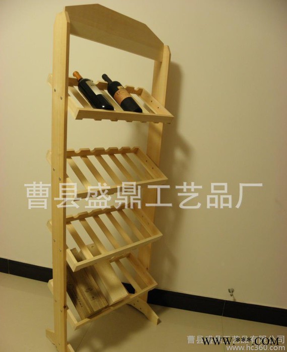 木质红酒架实木红酒展架葡萄酒展示架四层放红酒展架加印logo展架图3