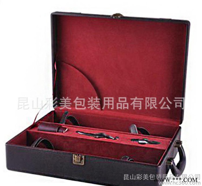 双支皮质红酒盒   红酒礼盒    葡萄酒包装 直销 订制图3