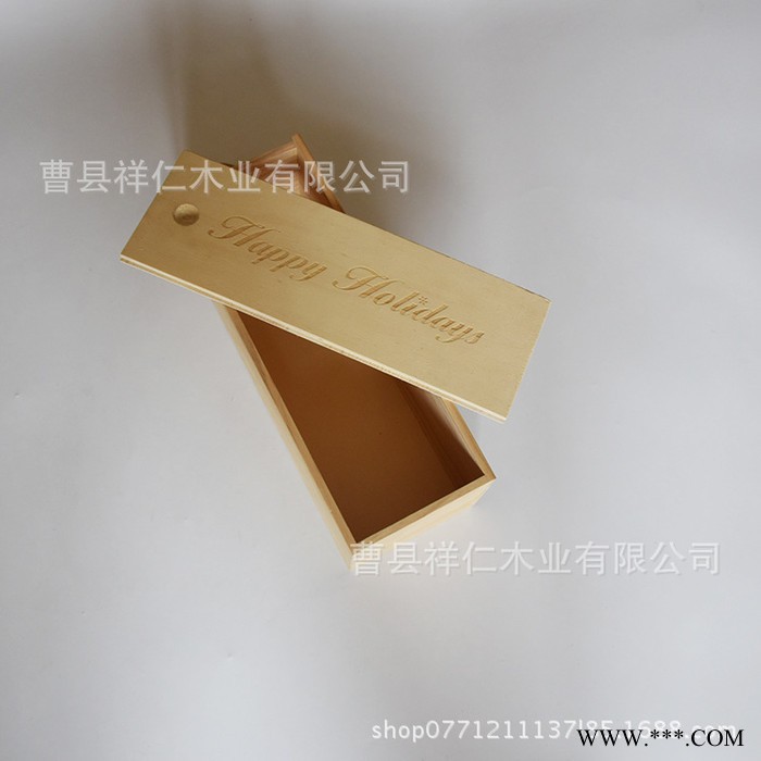 木质红酒包装葡萄酒木盒红酒礼盒单支装松木单只酒盒支持定制图2