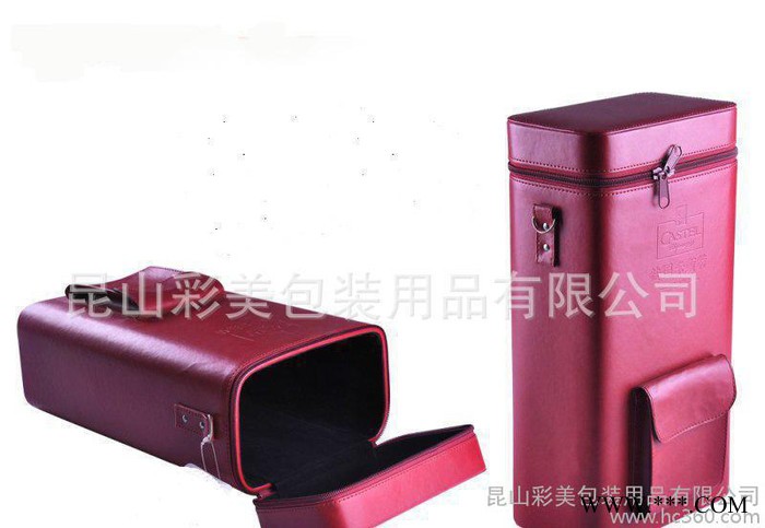红色皮质红酒袋   红酒礼盒 红酒包装 葡萄酒包装 可加工图3