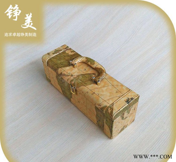 横款手提葡萄酒礼盒 单只红酒包装盒 义乌皮质礼品盒图3