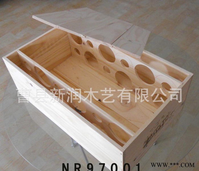 直销红酒木箱 全实木酒箱 葡萄酒木箱 12瓶装双层红酒箱图3