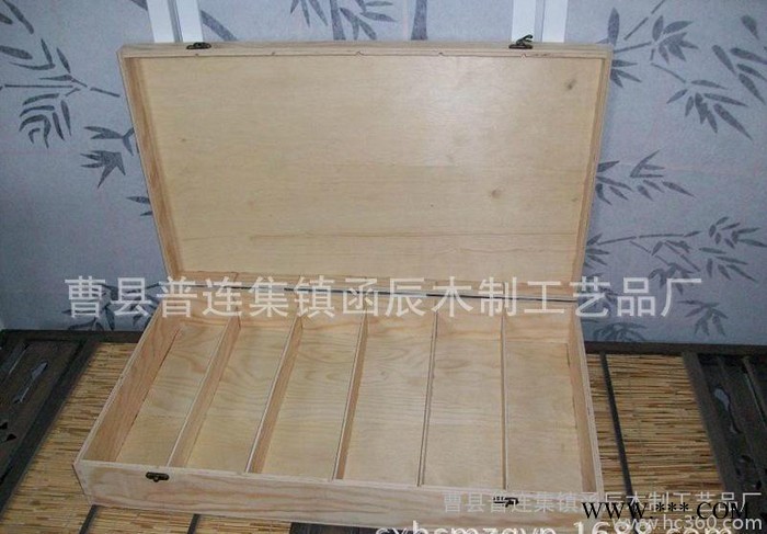 成本价促销木质六支红酒礼盒 实木葡萄酒包装盒 翻盖式原木色酒盒图3