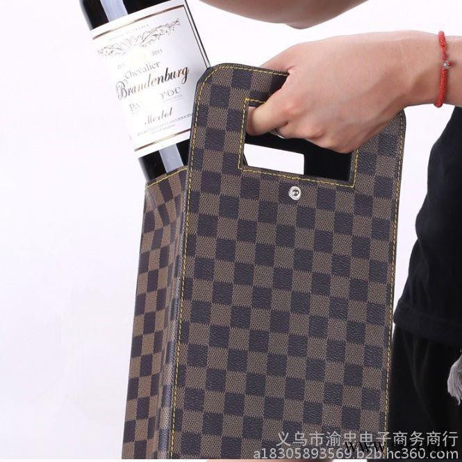 义乌渝忠YZP-G1180#皮革双支红酒包装盒酒类礼品盒红酒盒 葡萄酒盒 礼盒手提袋图8
