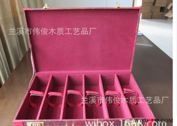 黑色金典六支装红酒皮箱.葡萄酒包装盒 包装皮箱 红酒皮盒包图2