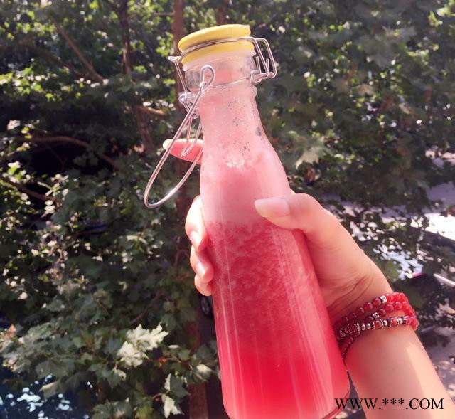 创意玻璃葡萄酒瓶便携密封水果酵素瓶子牛奶咖啡瓶果汁饮料瓶图2