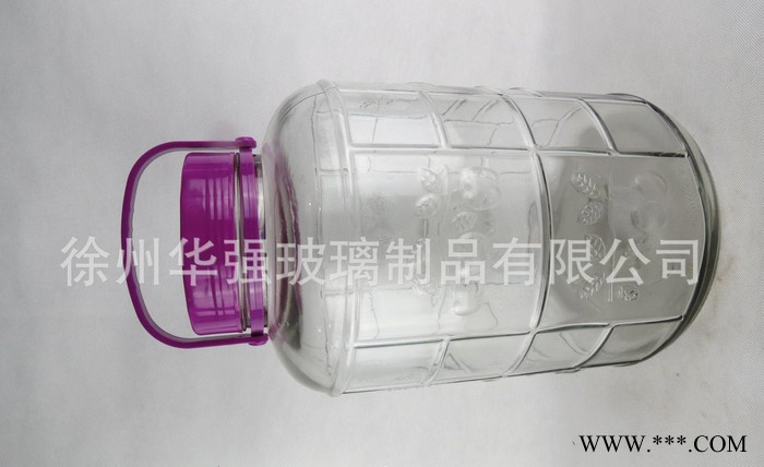 直销5L高白料方格梅酒瓶葡萄酒瓶玻璃泡菜坛泡酒坛子图3