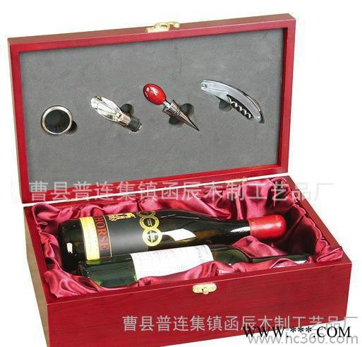 定做双支木制红酒盒 油漆葡萄酒木盒 木质红酒包装礼盒可印logo图2