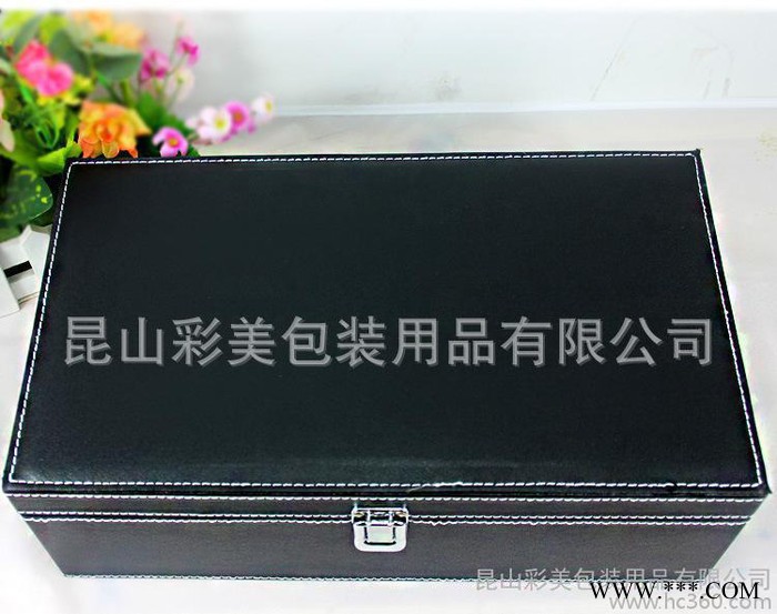 双支现货红酒盒子 红酒皮盒 红酒包装盒 葡萄酒包装 皮盒生产图3