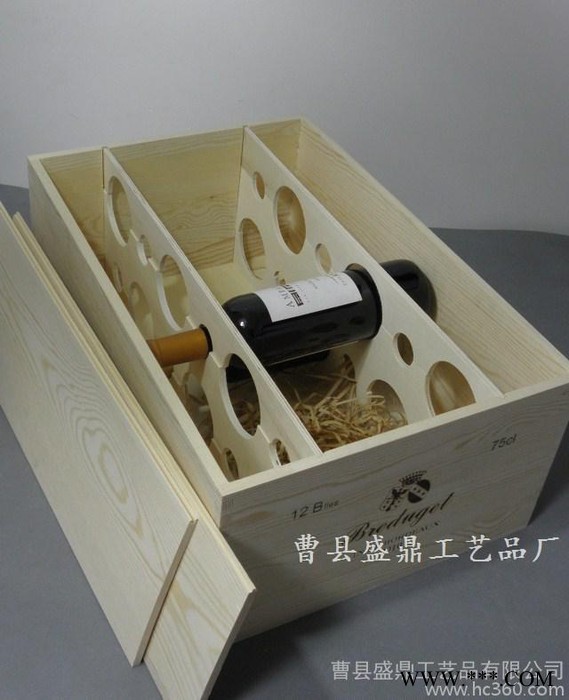 十二支装红酒木箱/12瓶装葡萄酒木盒/厂家订做/曹县盛鼎工艺品厂图2