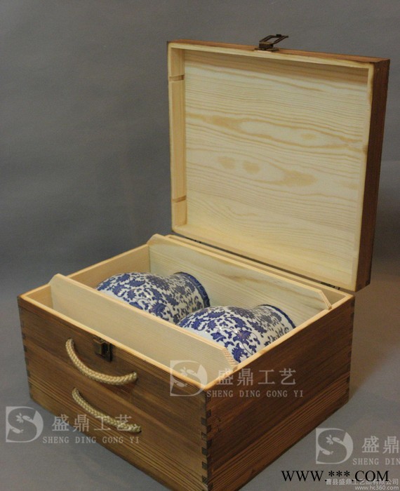 白酒木盒/陶瓷瓶白酒礼盒/定做木质包装/复古白酒盒/厂家批发定做图2