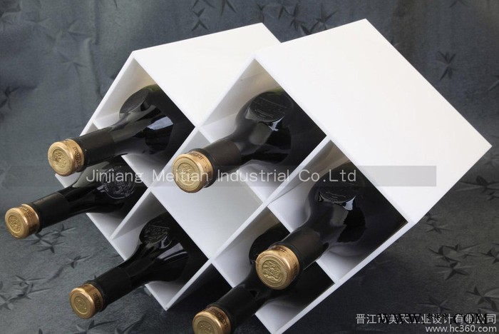 亚克力酒架壁挂 红酒展示架 酒柜壁挂 创意墙上菱形酒格子 葡萄酒槽图1