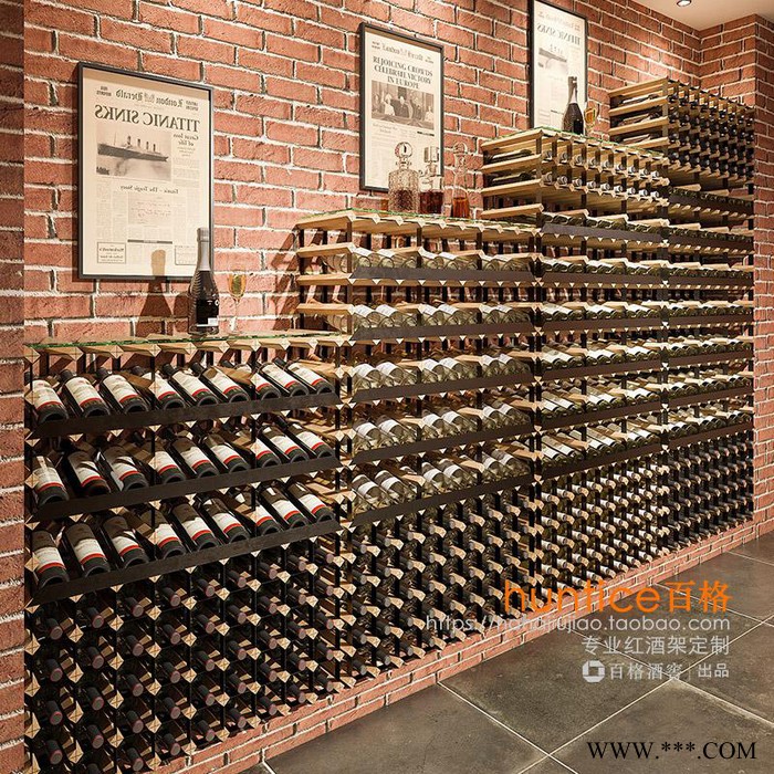 大型红酒架落地储存大量红酒展示酒架家用商用葡萄酒柜可定制