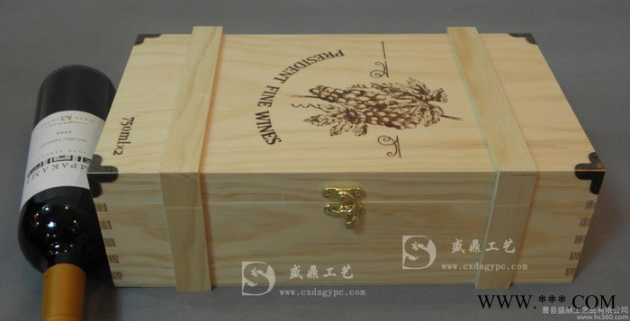 喷漆红酒木盒/包角 礼盒/定做双支木盒/烙印双瓶装葡萄酒盒图1