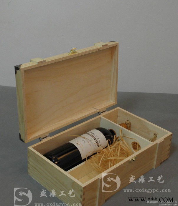 喷漆红酒木盒/包角 礼盒/定做双支木盒/烙印双瓶装葡萄酒盒图3