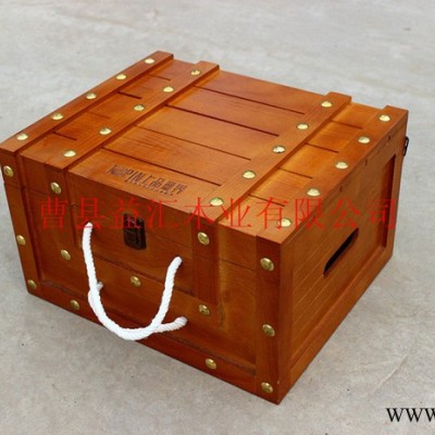 供应益汇木业红酒木盒木箱红酒包装白酒松木盒