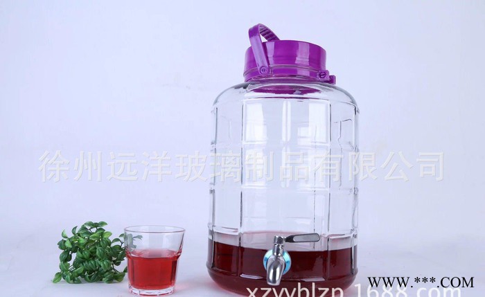 爆款玻璃泡酒坛子储物罐酵储物罐自酿款葡萄酒罐方格坛子图2