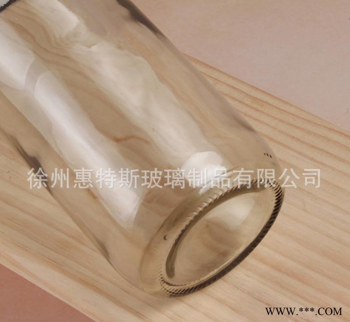 直销透明玻璃红酒瓶装 葡萄酒瓶 自酿空酒瓶送木塞胶帽图2
