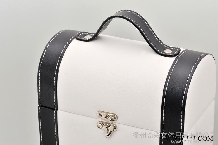 供应新款 红酒礼盒 红酒包装 黑白色双支装红酒盒 葡萄酒皮盒67图2