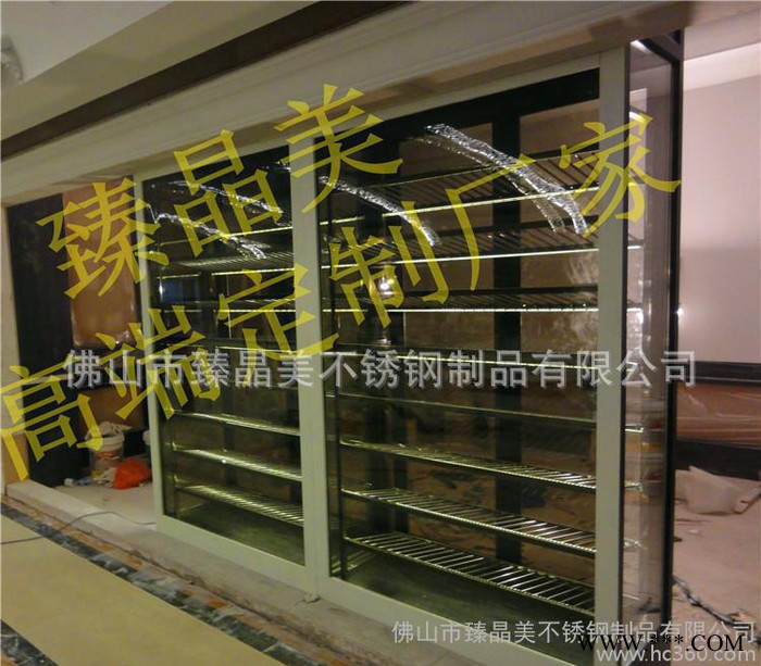 玫瑰金拉丝不锈钢恒温酒柜|简约中式实用不锈钢红酒柜|葡萄酒柜图2