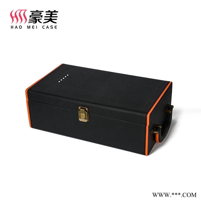 定制 红酒盒双支 镶钻红酒礼盒红酒包装盒 葡萄酒盒红酒皮盒子图3